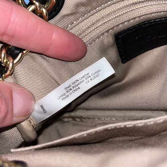 Talbots Classic classic black quilted leather adjustable chain strap purse - Picture 12 of 15